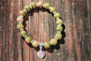 Unakite healing bracelet with ash